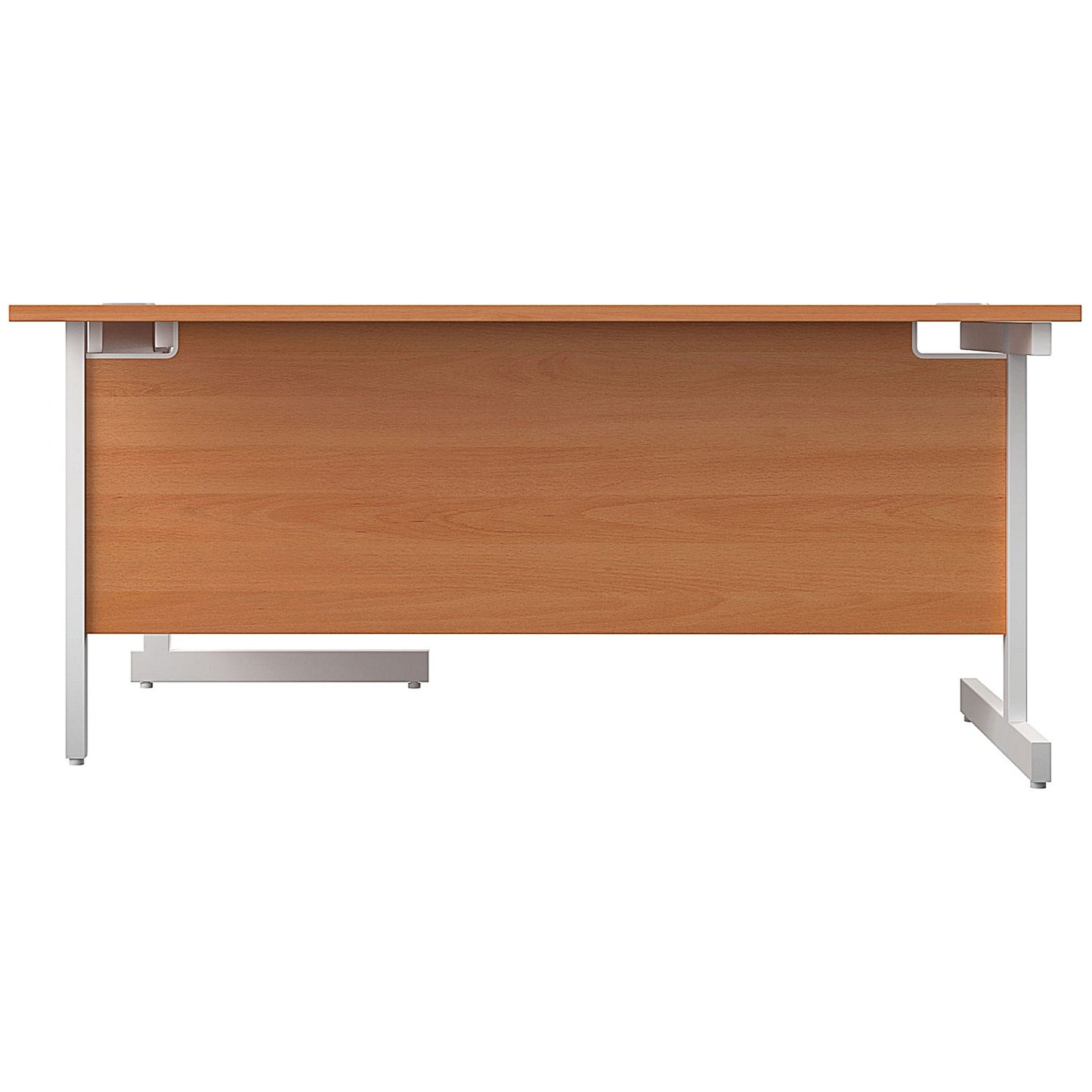 First 1800mm Corner Desk, Right Hand, White Cantilever Legs, Beech