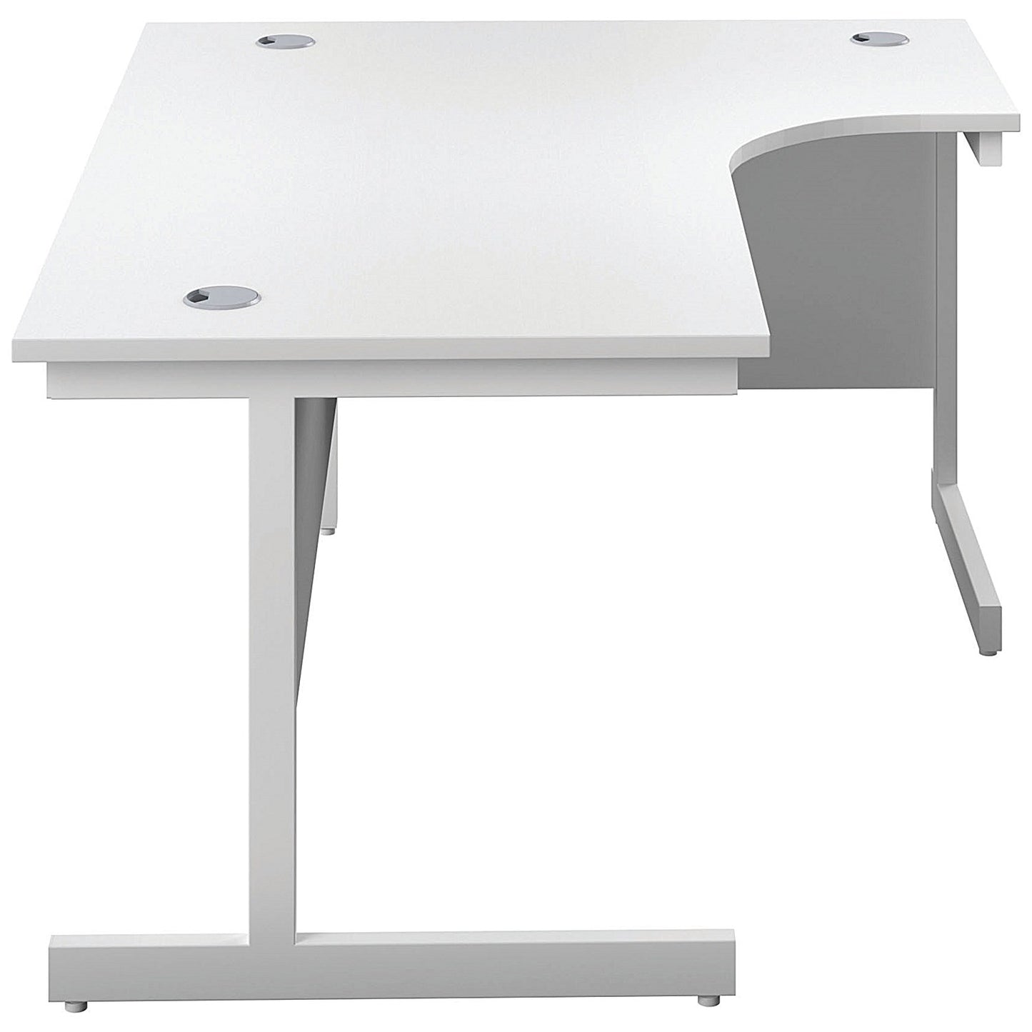 First 1800mm Corner Desk, Right Hand, White Cantilever Legs, White