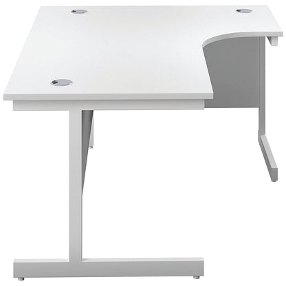 First 1800mm Corner Desk, Right Hand, White Cantilever Legs, White