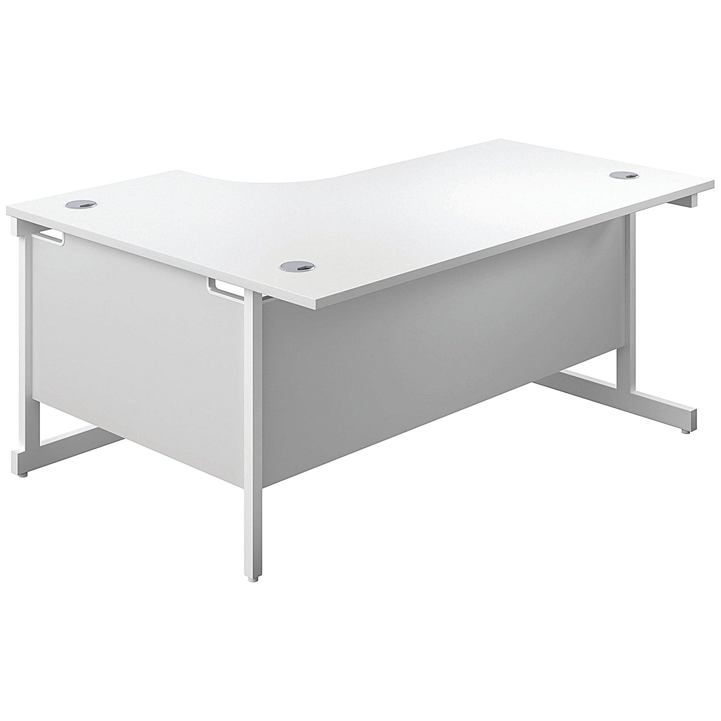 First 1800mm Corner Desk, Right Hand, White Cantilever Legs, White