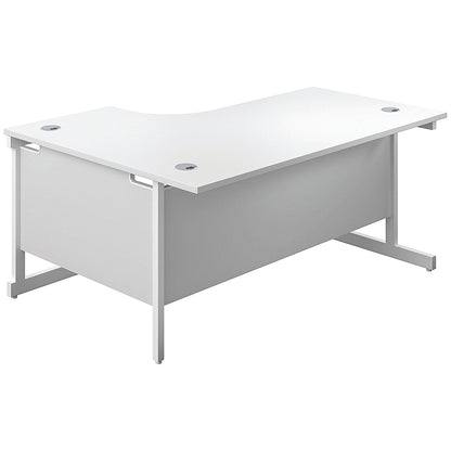 First 1800mm Corner Desk, Right Hand, White Cantilever Legs, White