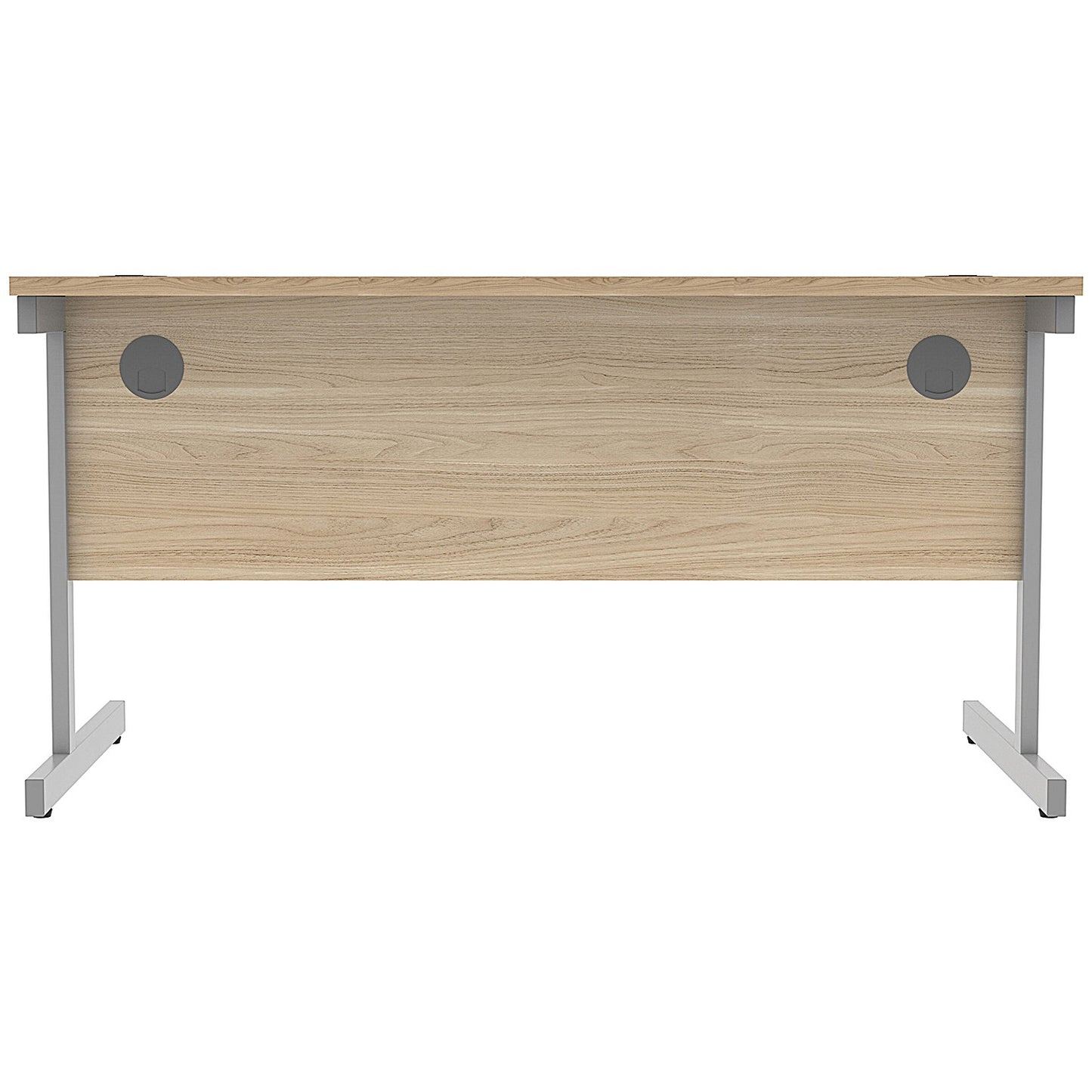 Astin 1400mm Rectangular Desk, Silver Cantilever Legs, Oak