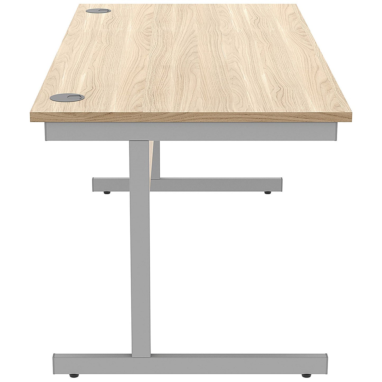 Astin 1600mm Rectangular Desk, Silver Cantilever Legs, Oak