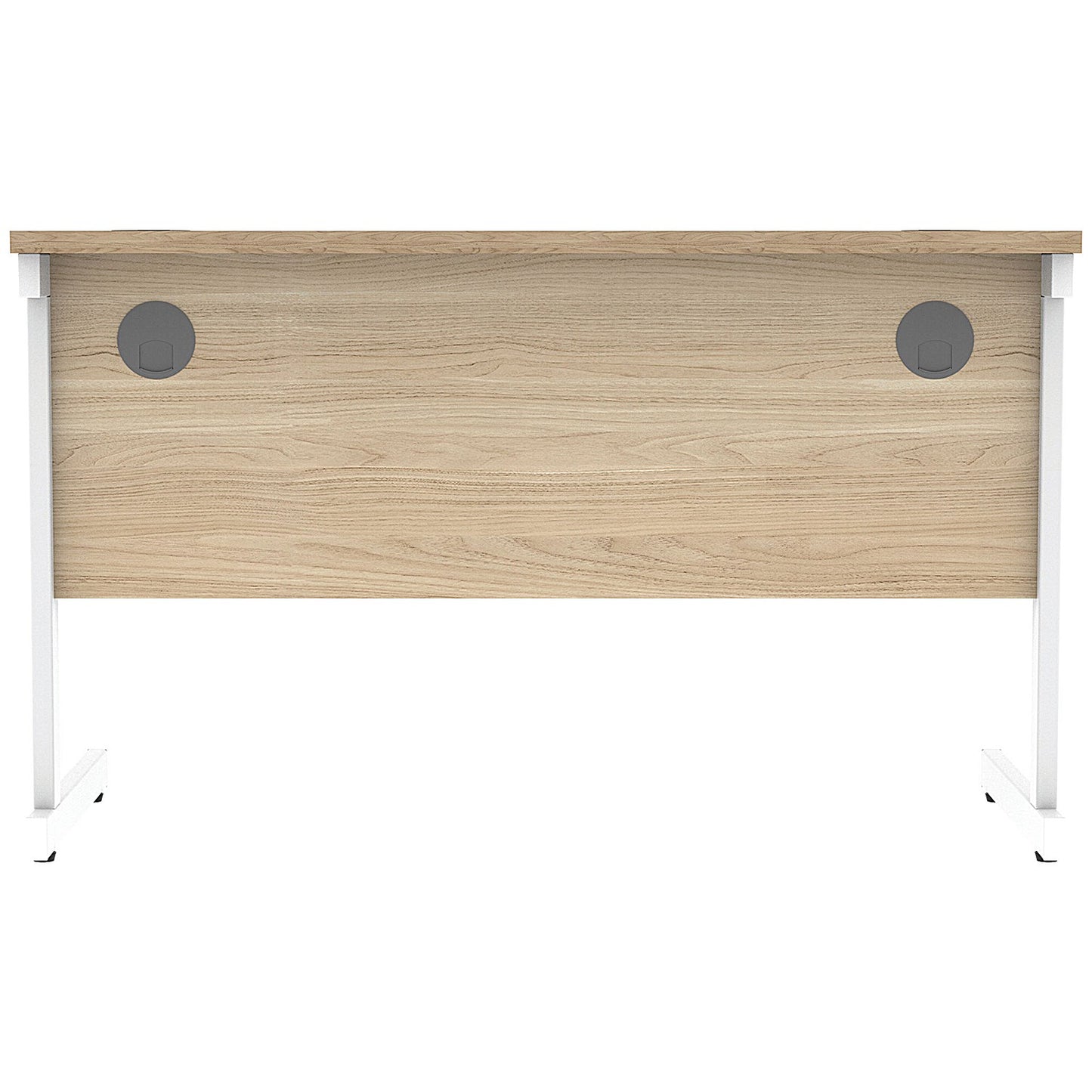 Astin 1200mm Slim Rectangular Desk, White Cantilever Legs, Oak