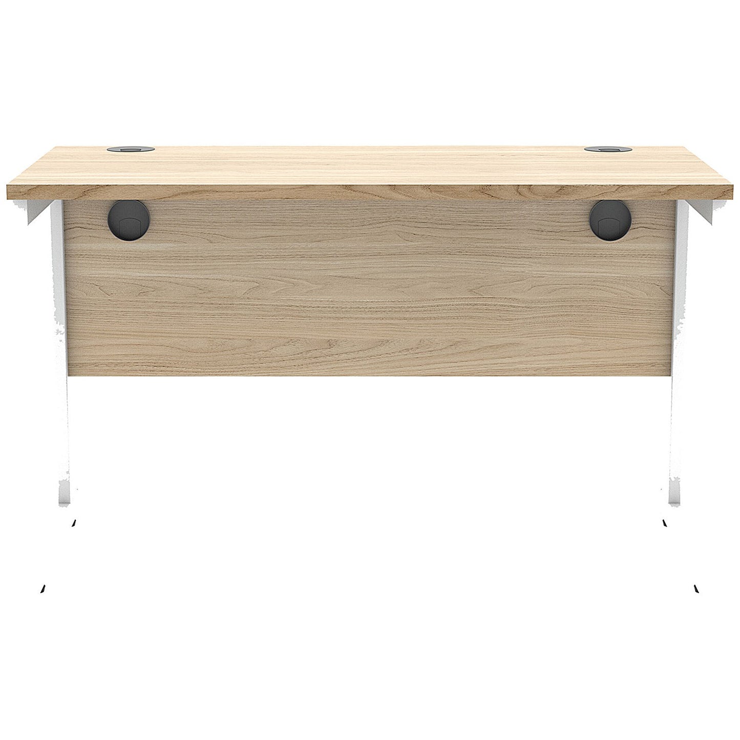 Astin 1200mm Slim Rectangular Desk, White Cantilever Legs, Oak