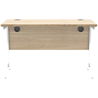 Astin 1200mm Slim Rectangular Desk, White Cantilever Legs, Oak