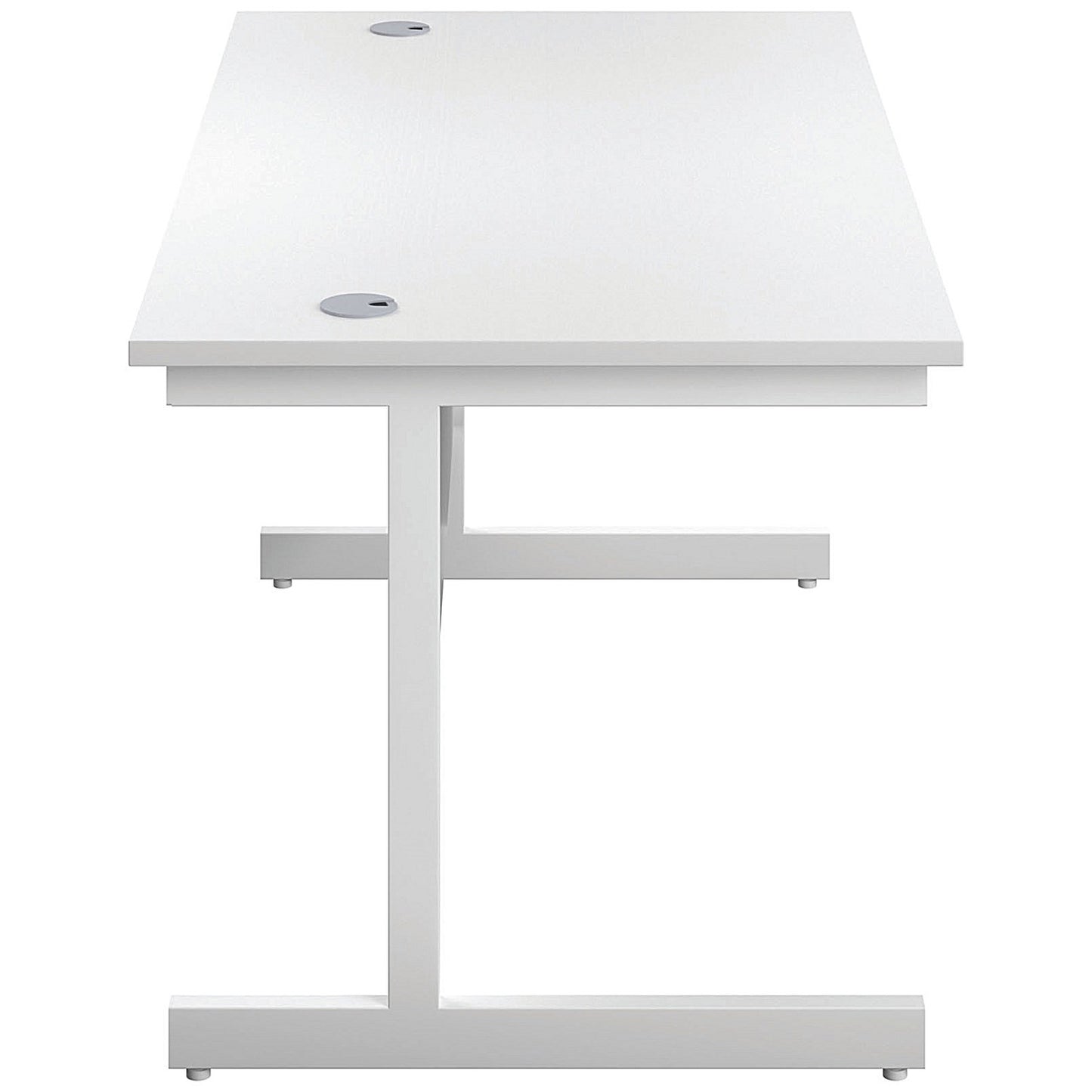 First Rectangular Desk, 1200mm Wide, White Cantilever Legs, White