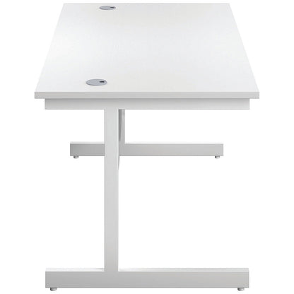 First Rectangular Desk, 1200mm Wide, White Cantilever Legs, White