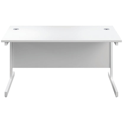 First Rectangular Desk, 1200mm Wide, White Cantilever Legs, White