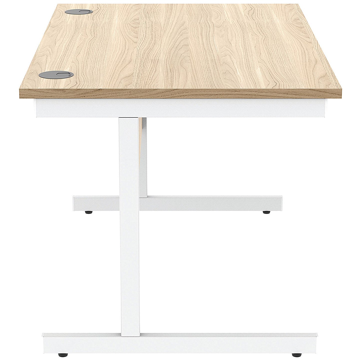 Astin 1200mm Rectangular Desk, White Cantilever Legs, Oak