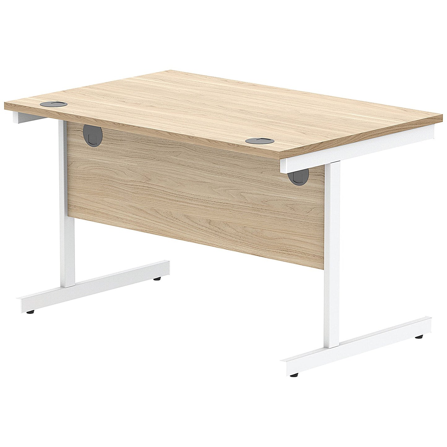Astin 1200mm Rectangular Desk, White Cantilever Legs, Oak