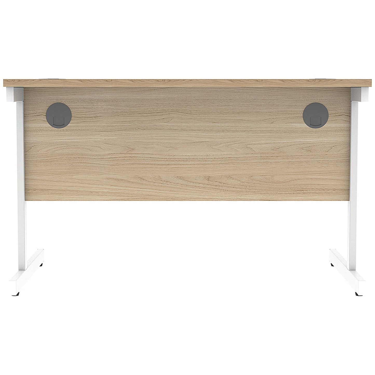 Astin 1200mm Rectangular Desk, White Cantilever Legs, Oak