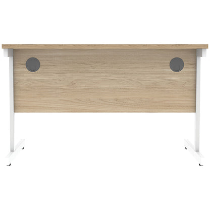 Astin 1200mm Rectangular Desk, White Cantilever Legs, Oak