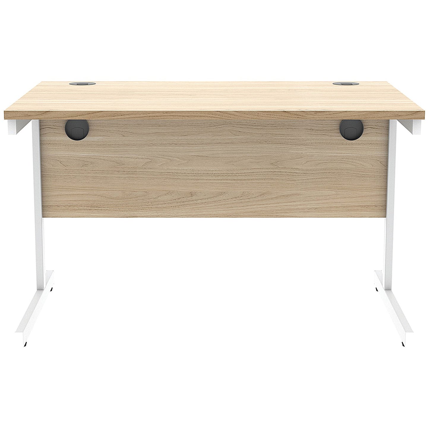 Astin 1200mm Rectangular Desk, White Cantilever Legs, Oak