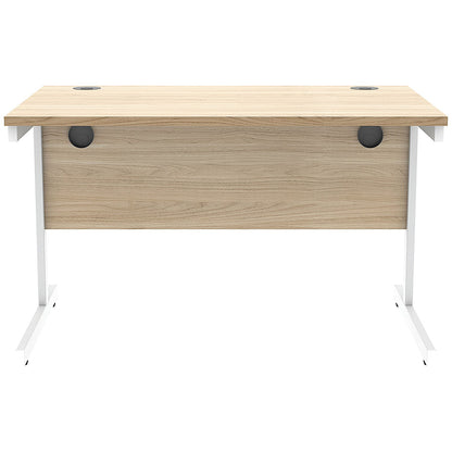 Astin 1200mm Rectangular Desk, White Cantilever Legs, Oak