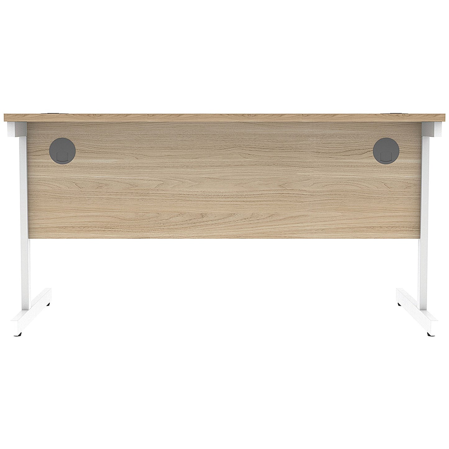 Astin 1400mm Rectangular Desk, White Cantilever Legs, Oak