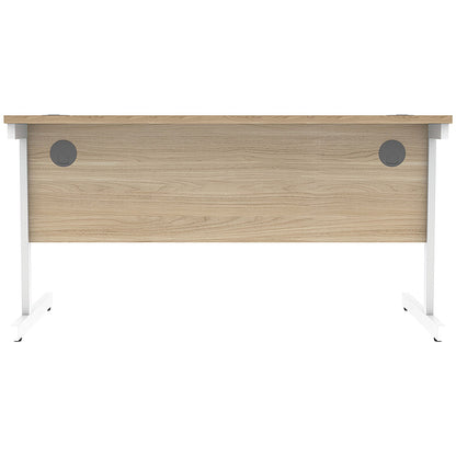 Astin 1400mm Rectangular Desk, White Cantilever Legs, Oak