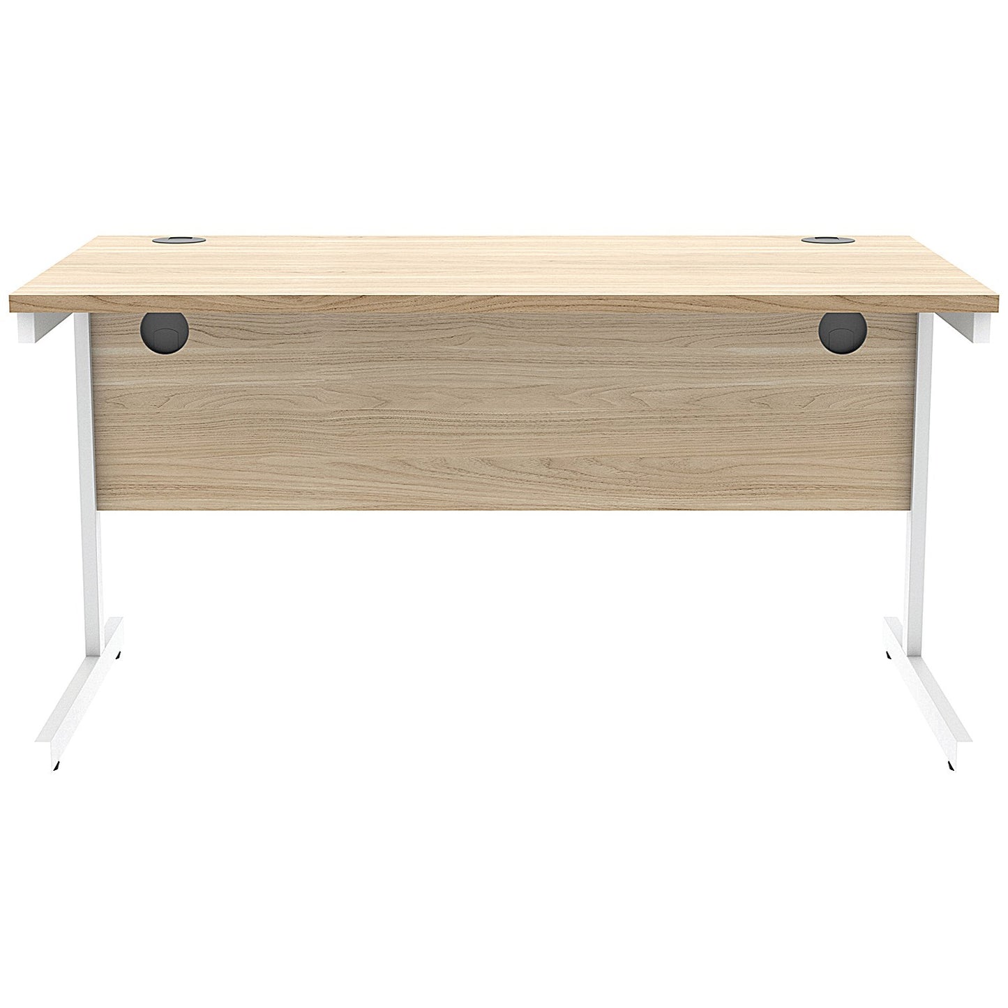 Astin 1400mm Rectangular Desk, White Cantilever Legs, Oak