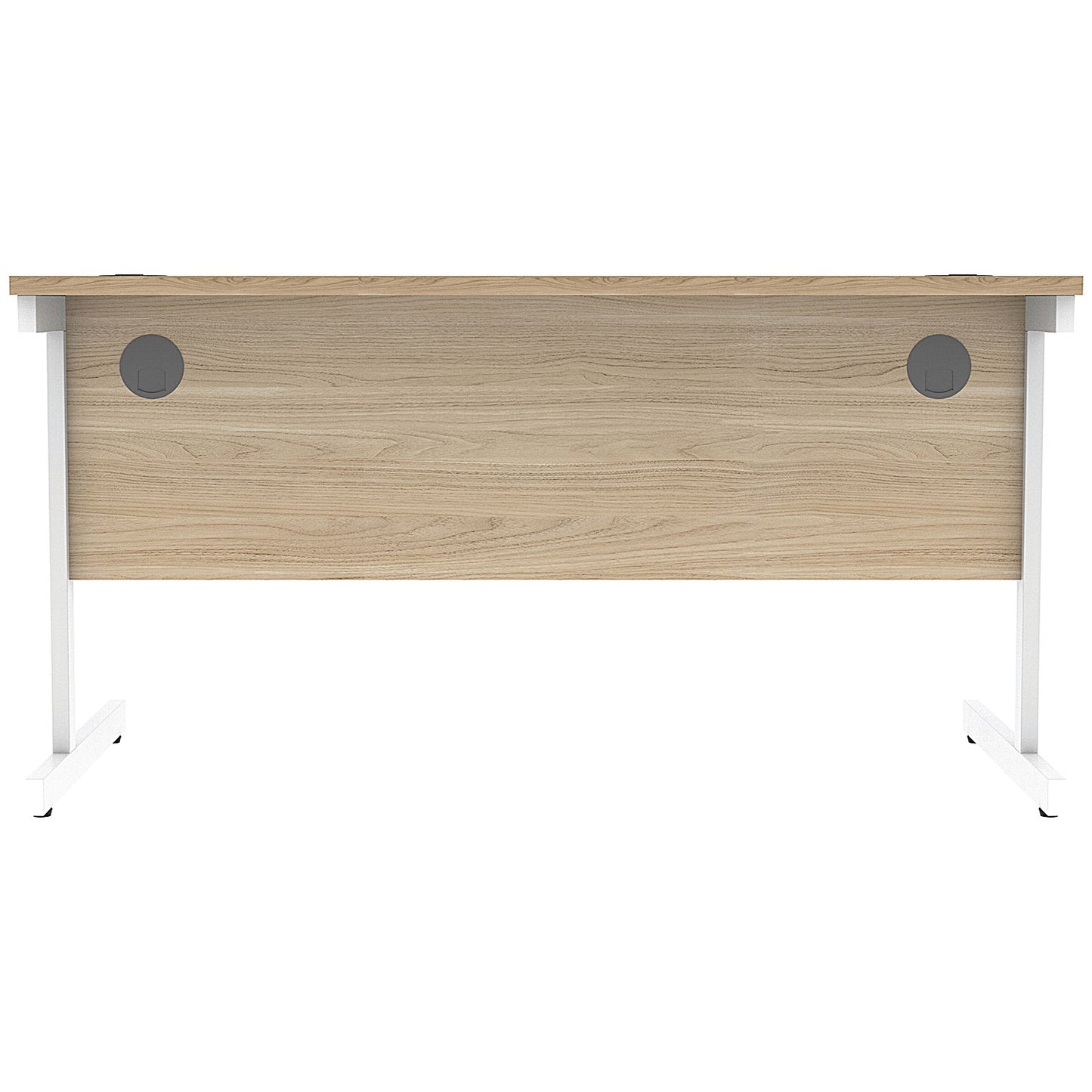 Astin 1600mm Rectangular Desk, White Cantilever Legs, Oak
