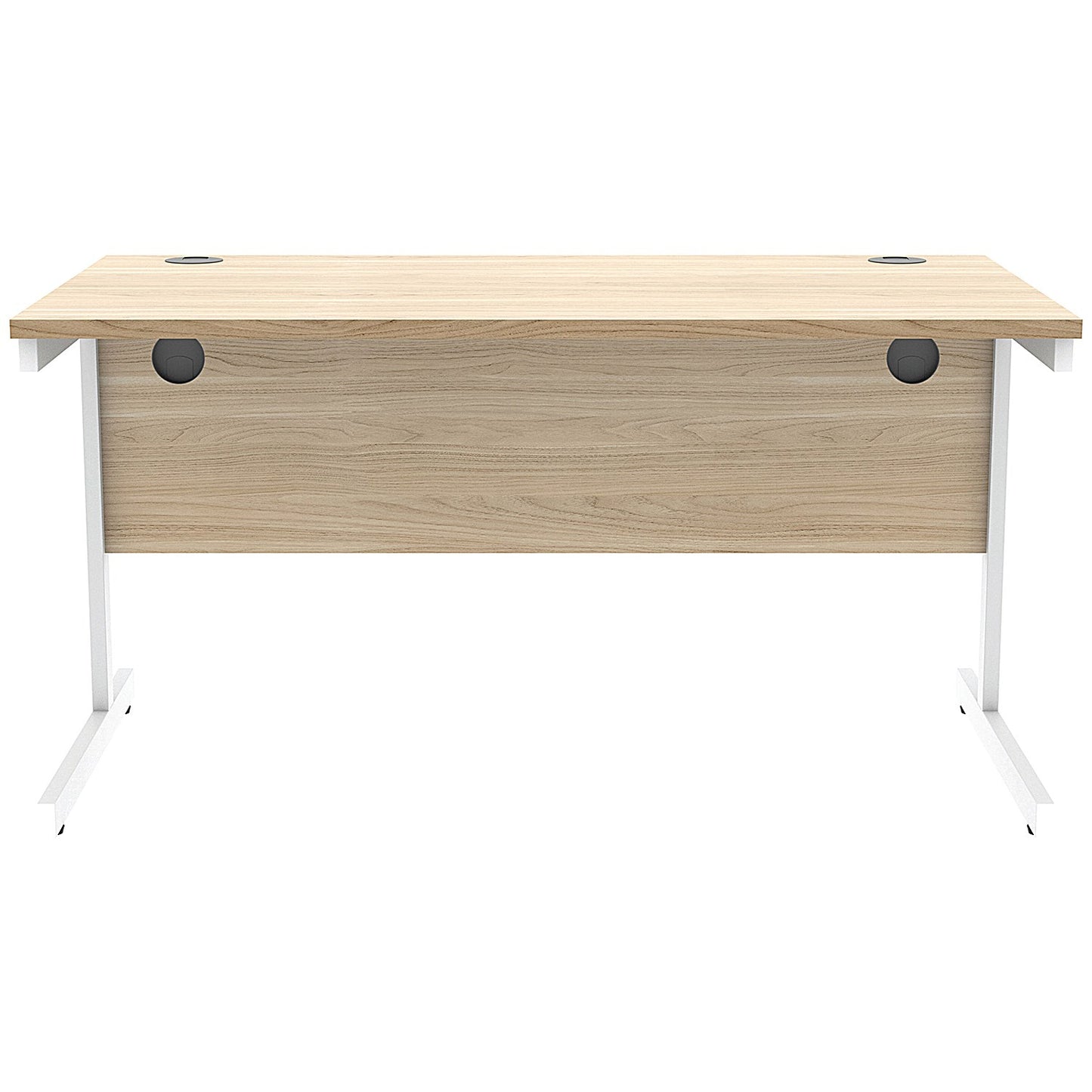 Astin 1600mm Rectangular Desk, White Cantilever Legs, Oak