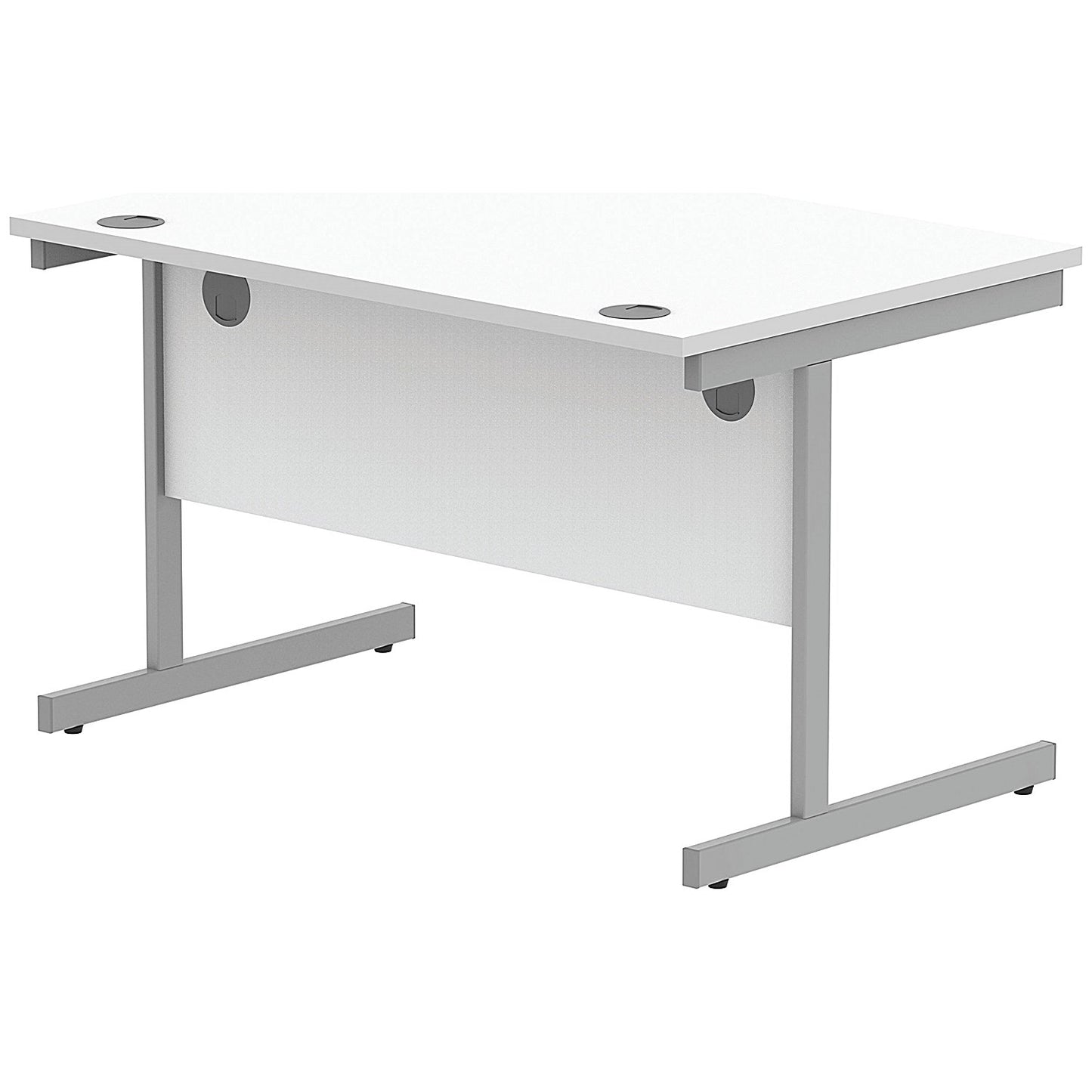 Astin 1200mm Rectangular Desk, Silver Cantilever Legs, White