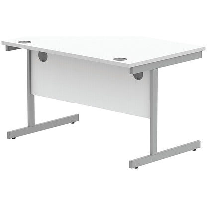 Astin 1200mm Rectangular Desk, Silver Cantilever Legs, White