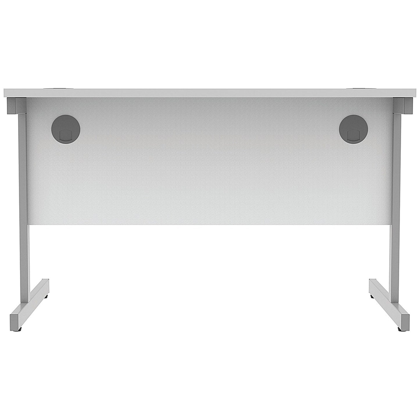 Astin 1200mm Rectangular Desk, Silver Cantilever Legs, White