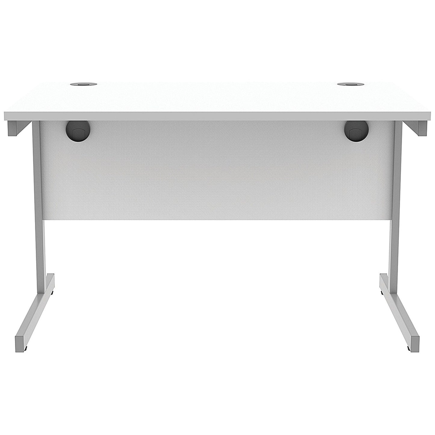 Astin 1200mm Rectangular Desk, Silver Cantilever Legs, White
