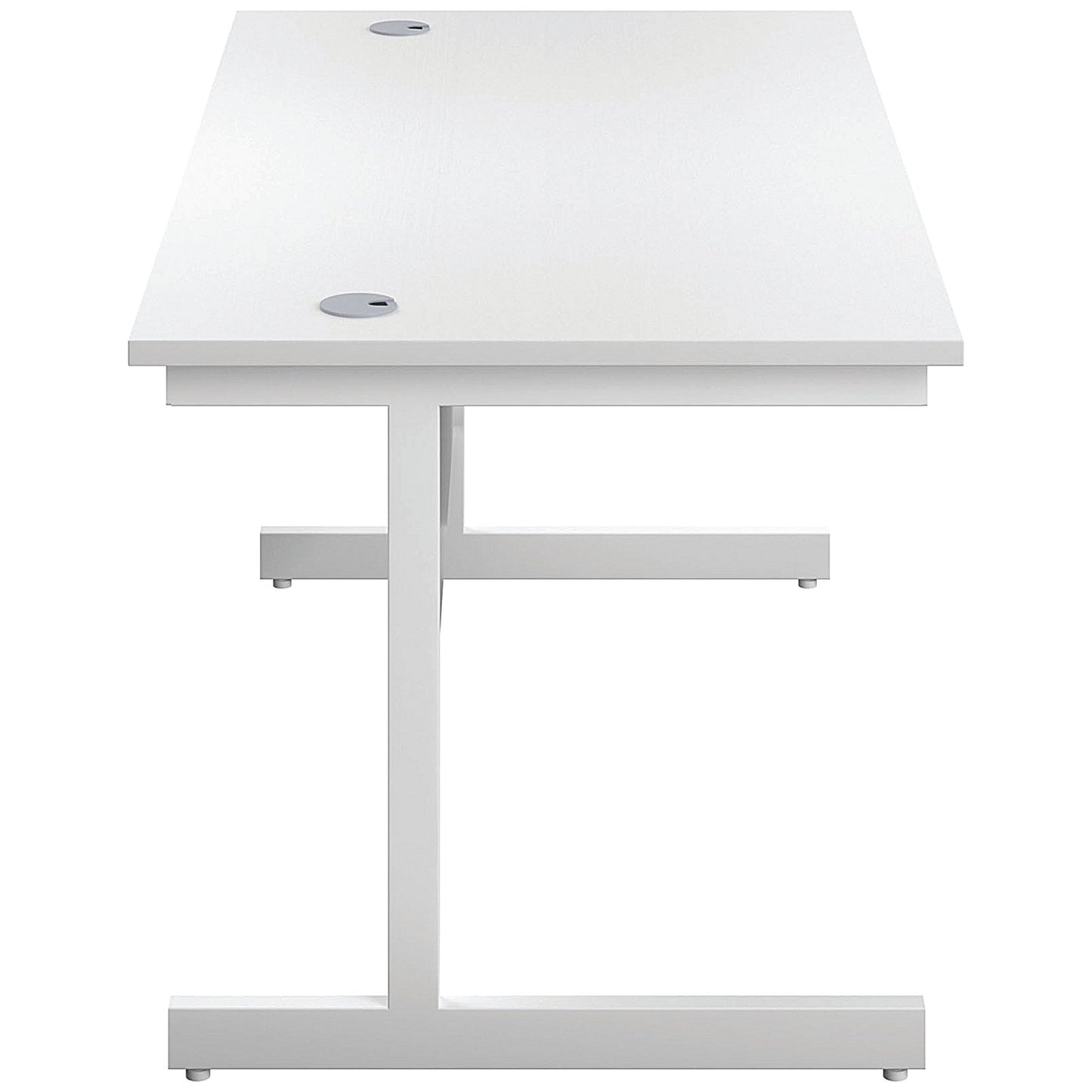 First Rectangular Desk, 1800mm Wide, White Cantilever Legs, White