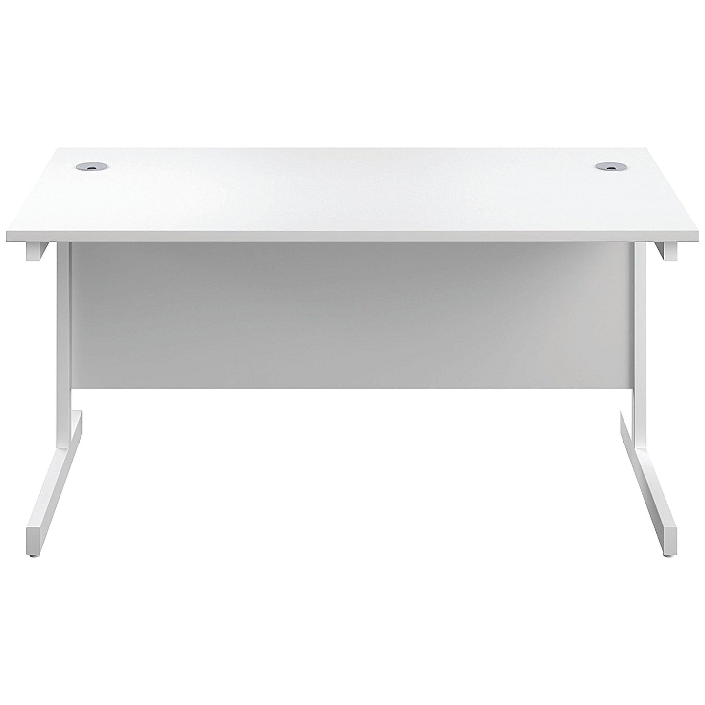 First Rectangular Desk, 1800mm Wide, White Cantilever Legs, White