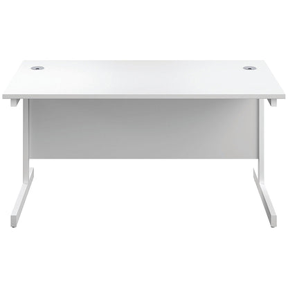 First Rectangular Desk, 1800mm Wide, White Cantilever Legs, White