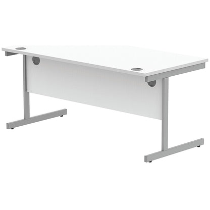 Astin 1600mm Rectangular Desk, Silver Cantilever Legs, White