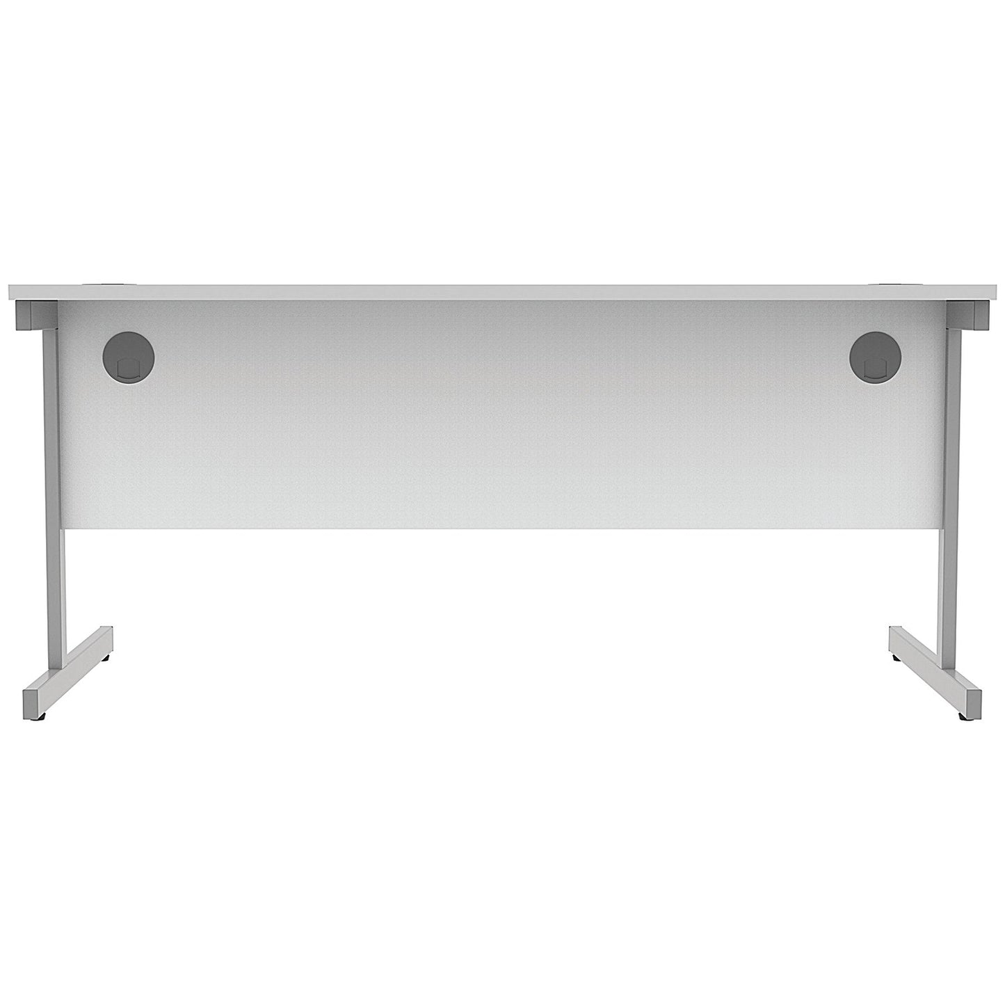 Astin 1600mm Rectangular Desk, Silver Cantilever Legs, White