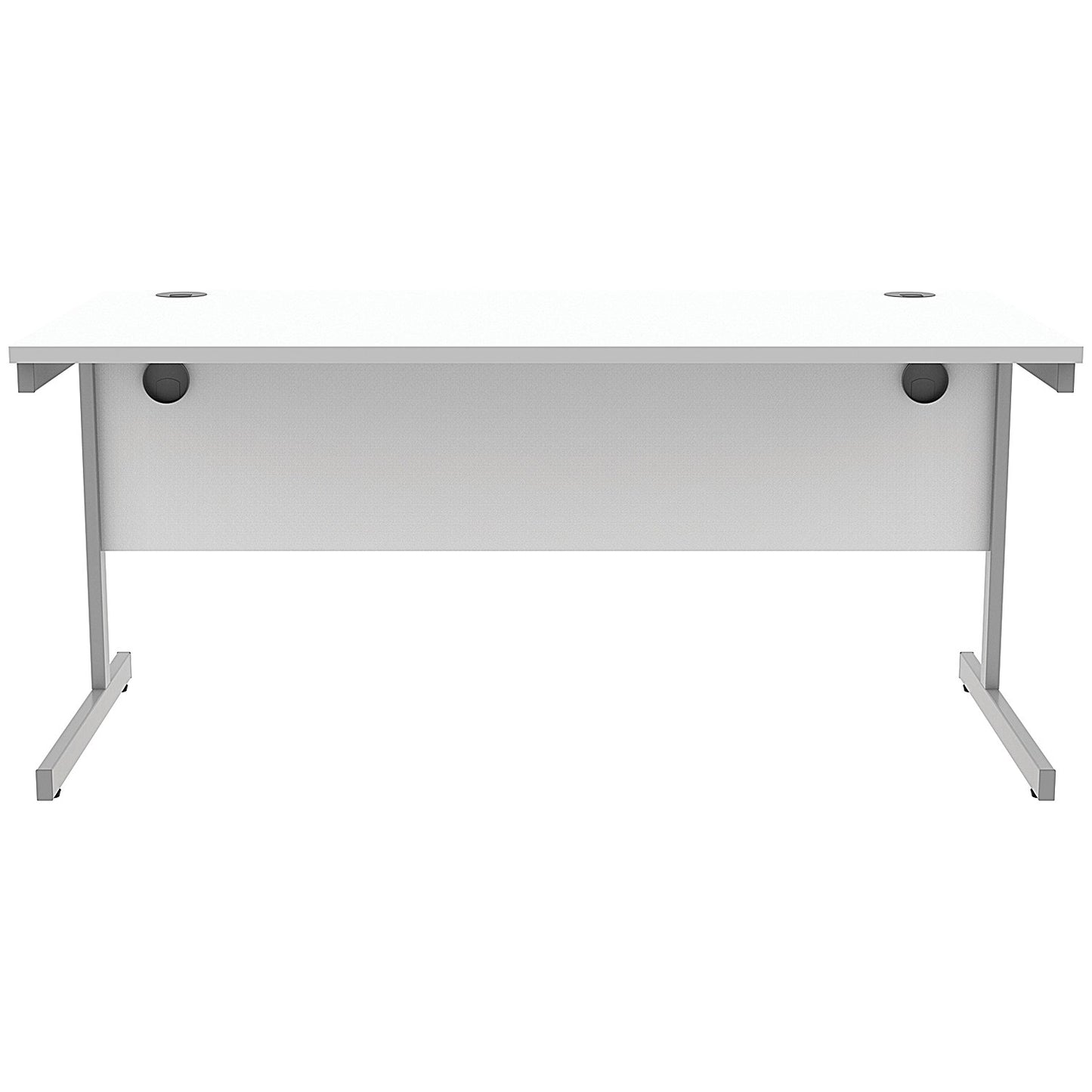 Astin 1600mm Rectangular Desk, Silver Cantilever Legs, White