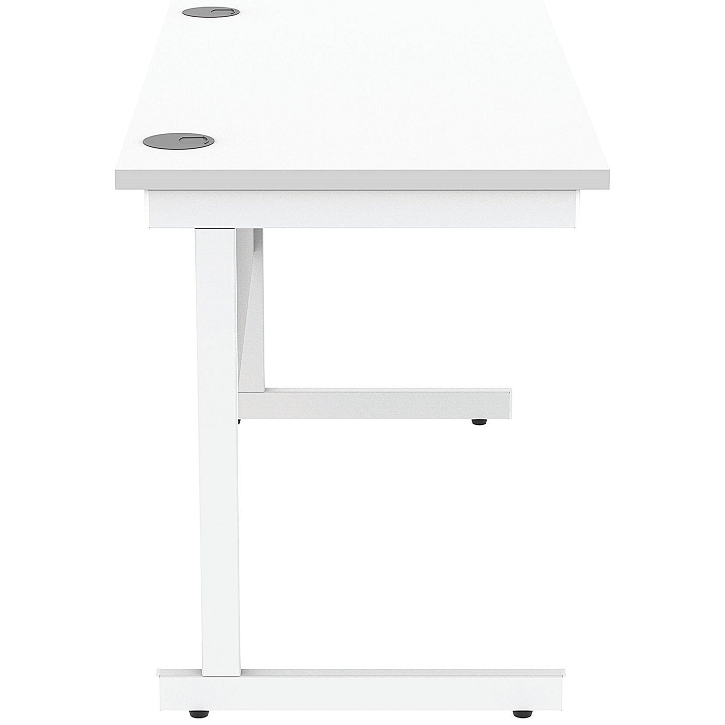 Astin 1200mm Slim Rectangular Desk, White Cantilever Legs, White