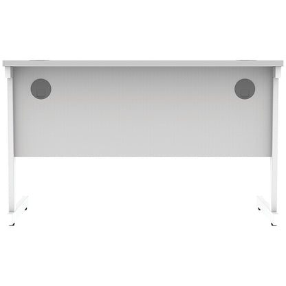 Astin 1200mm Slim Rectangular Desk, White Cantilever Legs, White
