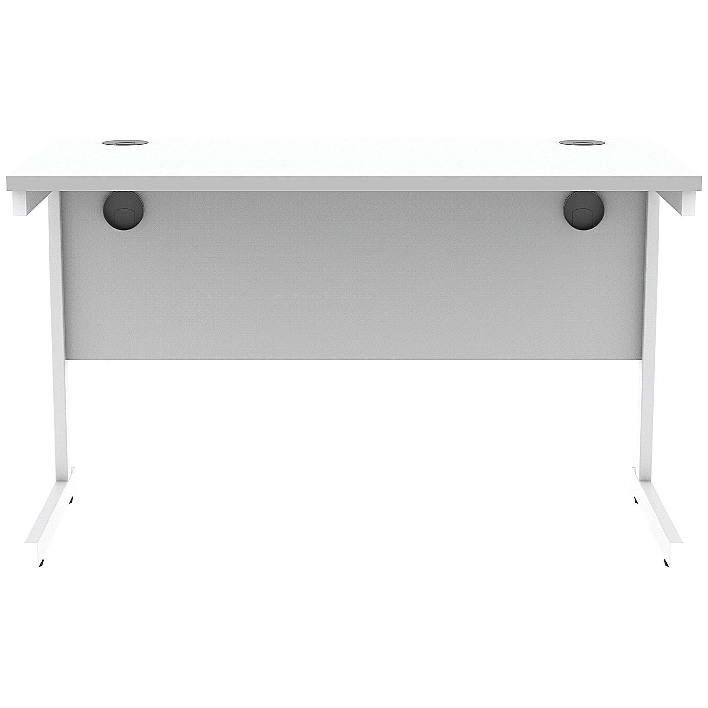 Astin 1200mm Slim Rectangular Desk, White Cantilever Legs, White