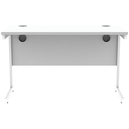 Astin 1200mm Slim Rectangular Desk, White Cantilever Legs, White