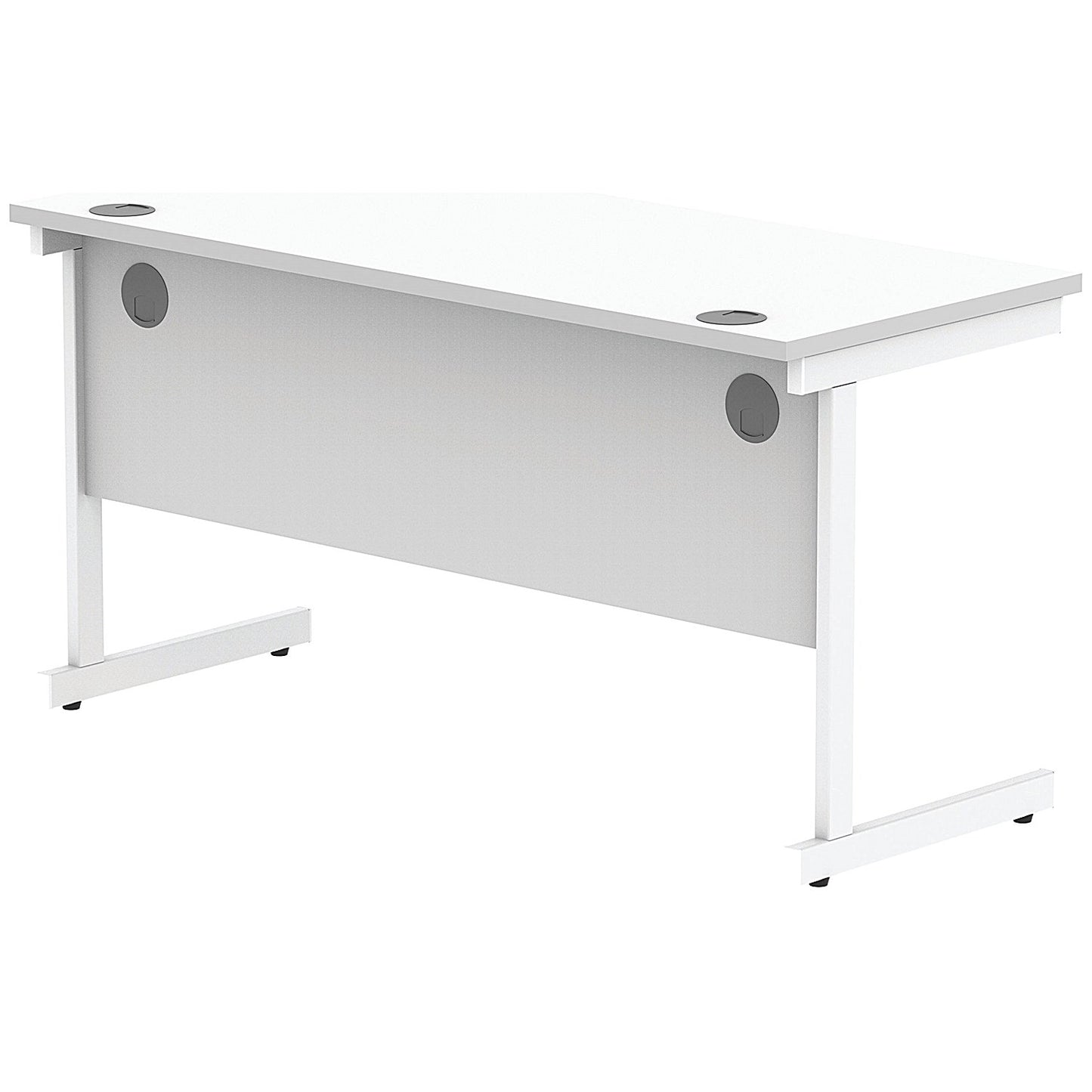 Astin 1400mm Slim Rectangular Desk, White Cantilever Legs, White
