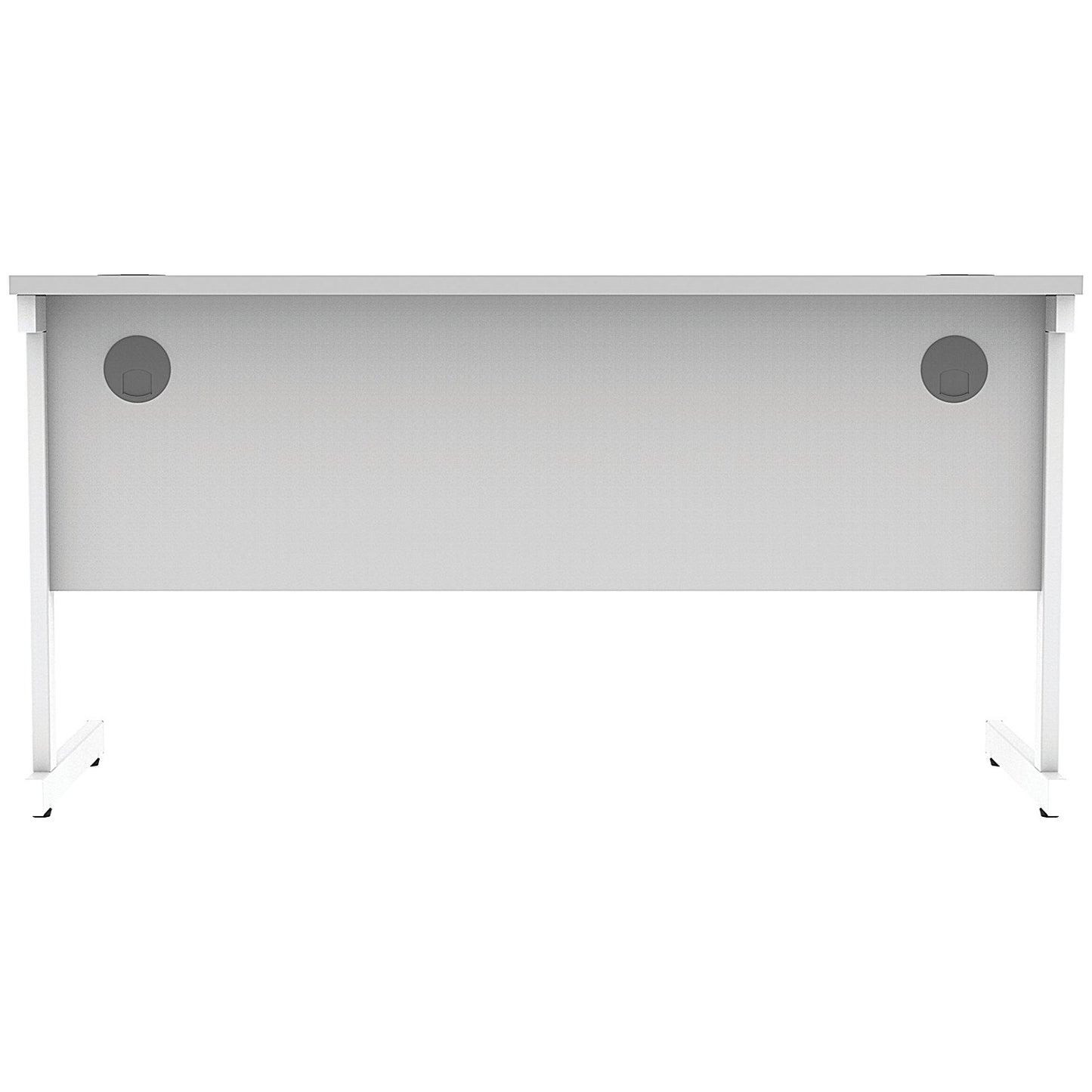 Astin 1400mm Slim Rectangular Desk, White Cantilever Legs, White