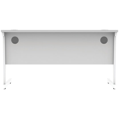 Astin 1400mm Slim Rectangular Desk, White Cantilever Legs, White