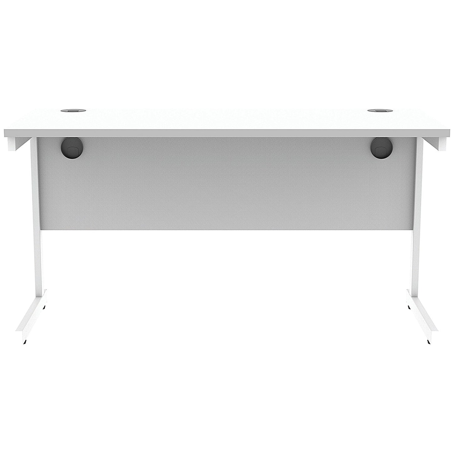 Astin 1400mm Slim Rectangular Desk, White Cantilever Legs, White