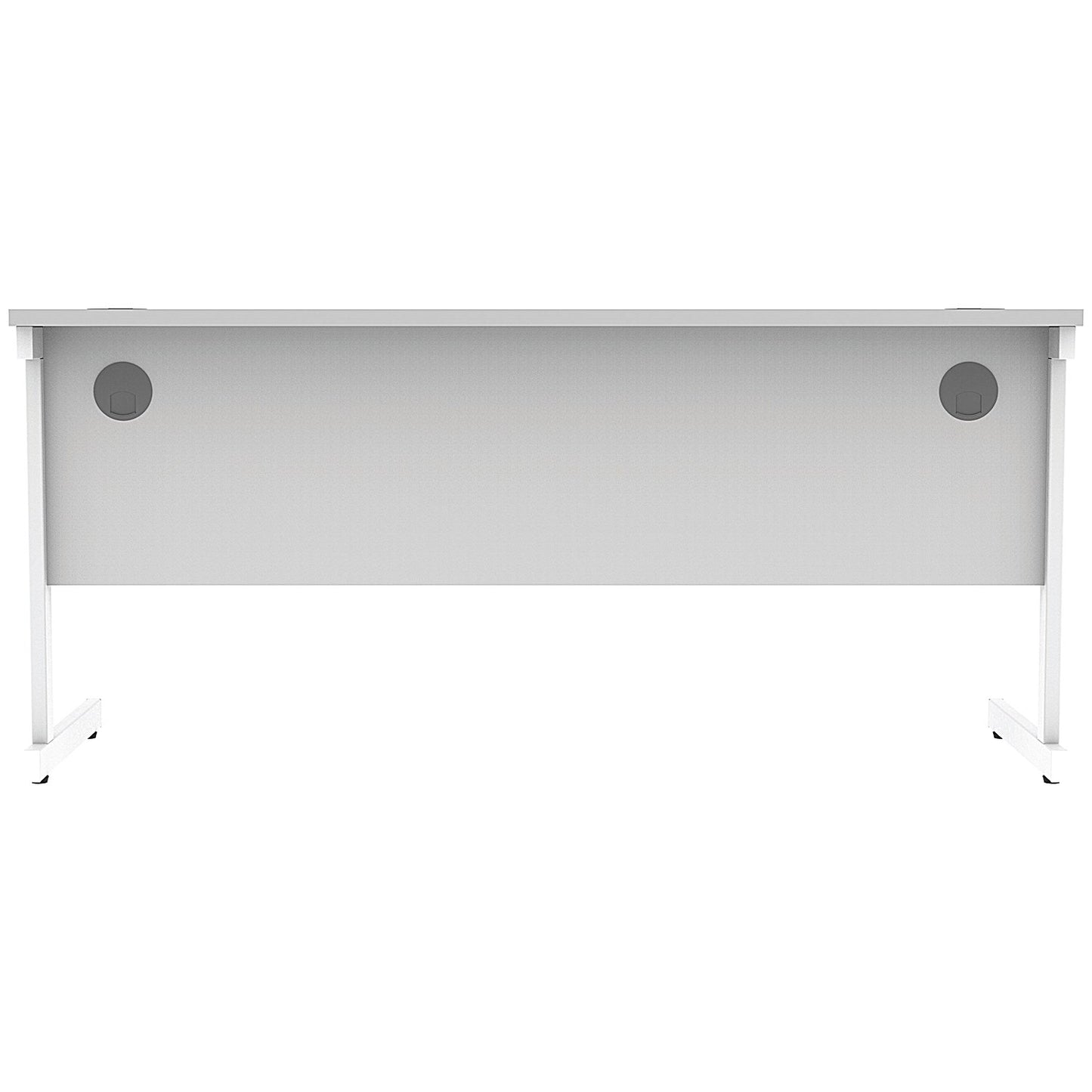 Astin 1600mm Slim Rectangular Desk, White Cantilever Legs, White