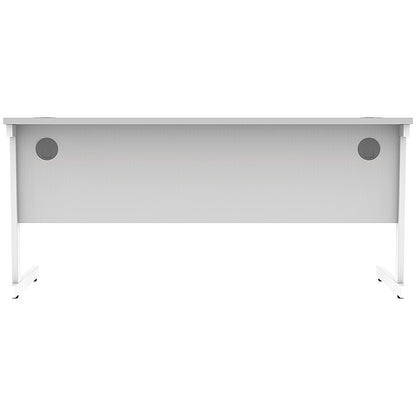 Astin 1600mm Slim Rectangular Desk, White Cantilever Legs, White