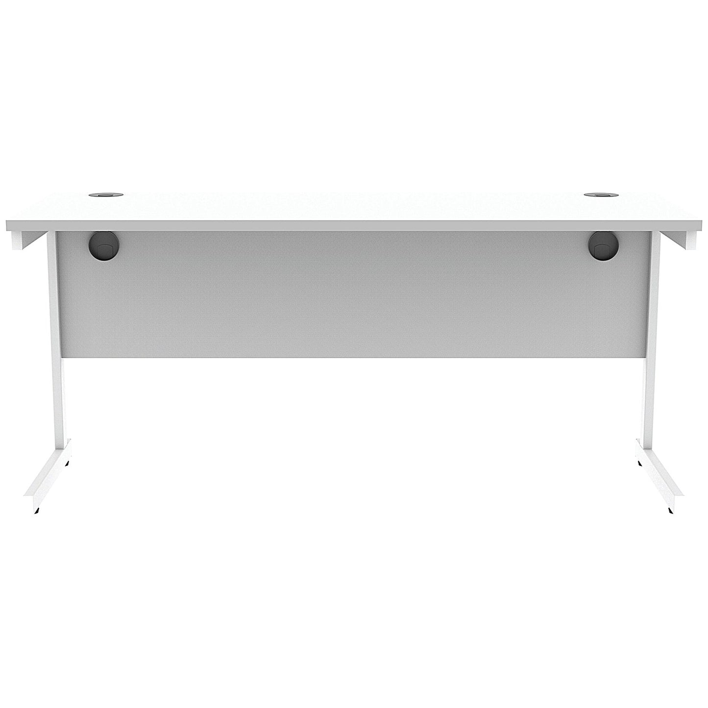 Astin 1600mm Slim Rectangular Desk, White Cantilever Legs, White