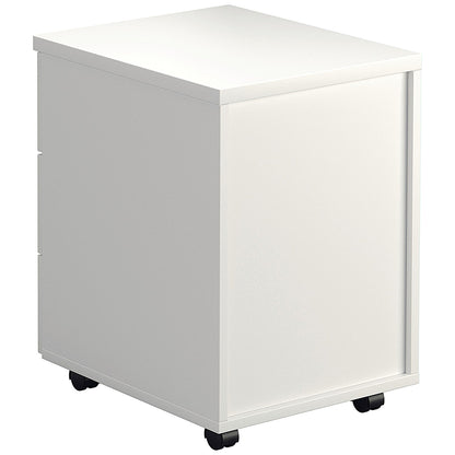 First 1600mm Rectangular Desk, Silver Cantilever Legs, White, With 3 Drawer Mobile Pedestal