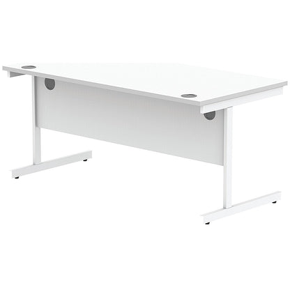 Astin 1600mm Rectangular Desk, White Cantilever Legs, White