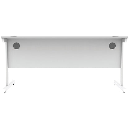 Astin 1600mm Rectangular Desk, White Cantilever Legs, White