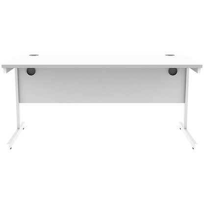 Astin 1600mm Rectangular Desk, White Cantilever Legs, White