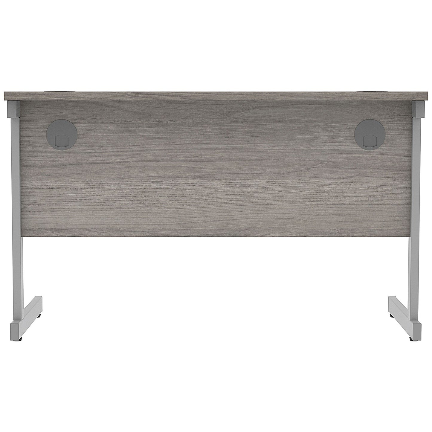 Astin 1200mm Slim Rectangular Desk, Silver Cantilever Legs, Grey Oak